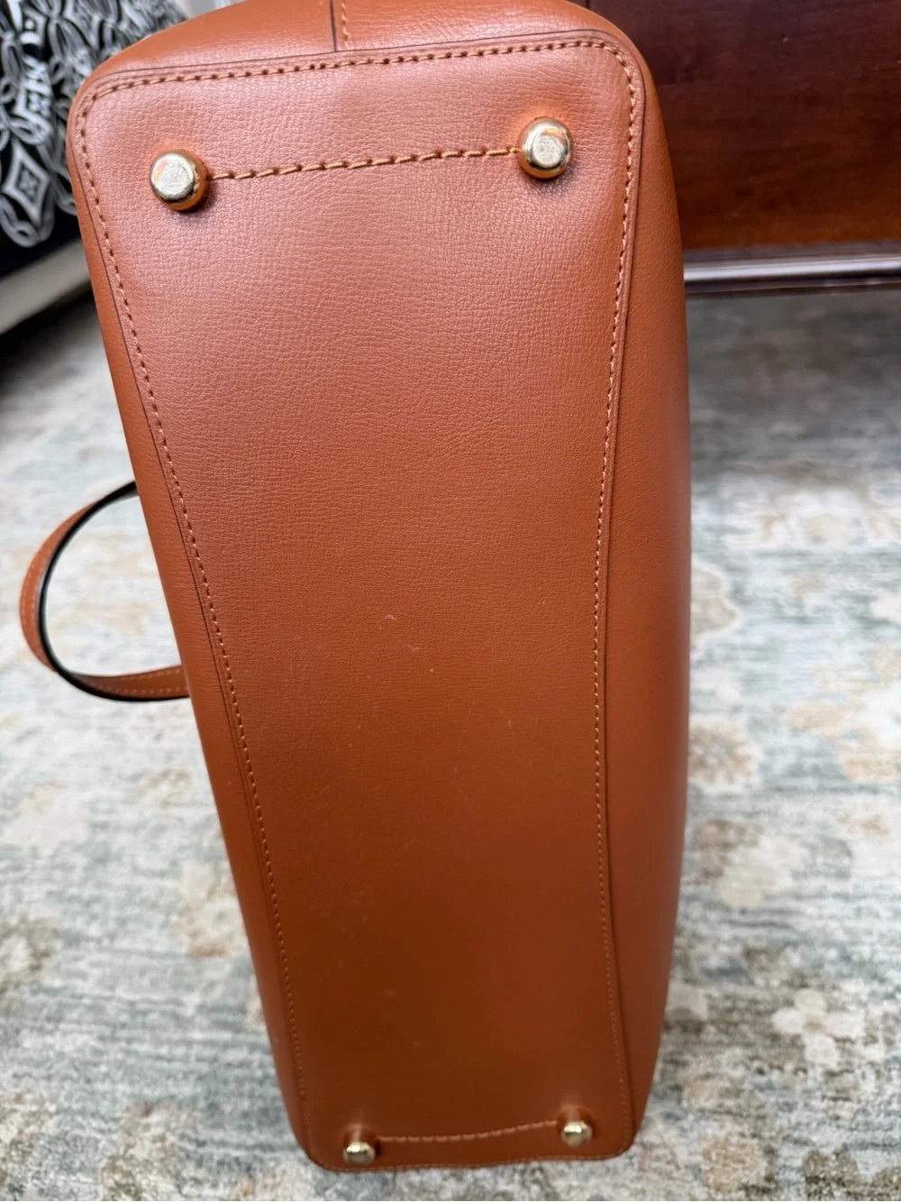 Coach Leather Tote in Saddle Brown with Pink Interior